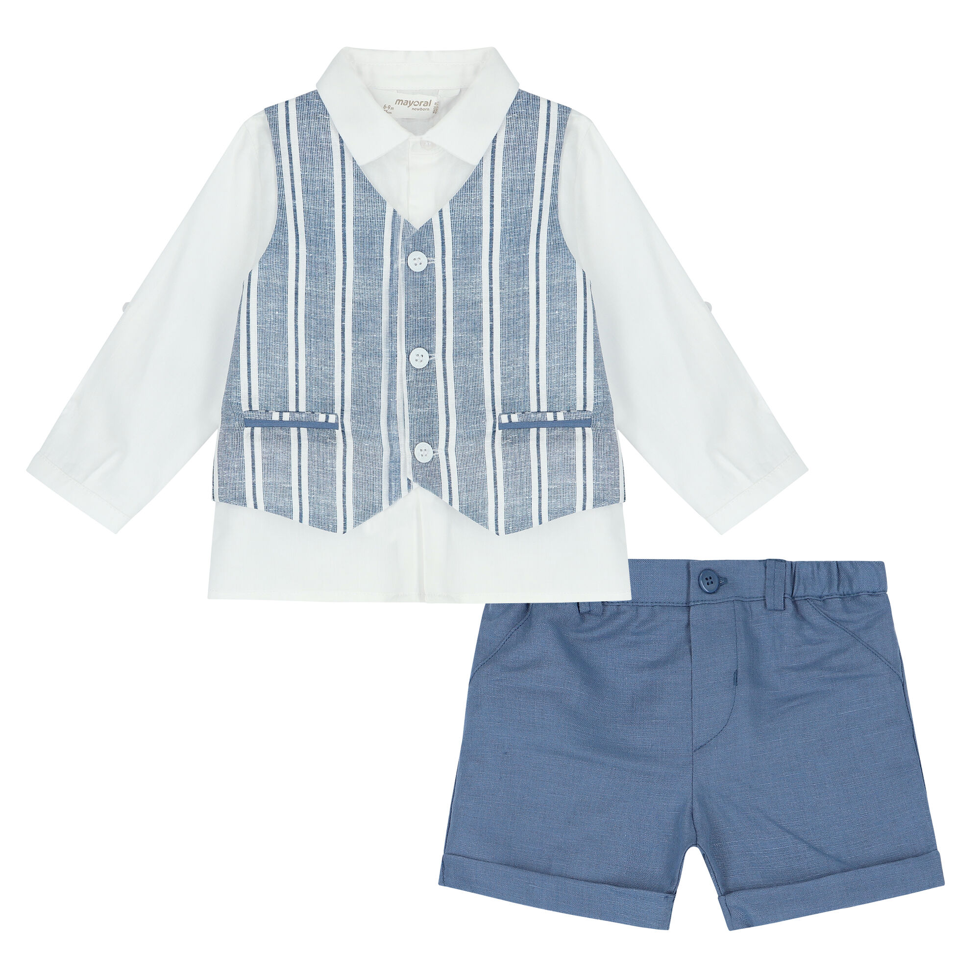 Mayoral Baby Boys White Blue Shorts Set Junior Couture Bahrain