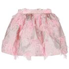 Girls Pink Bow Chiffon Skirt Set, 1, hi-res
