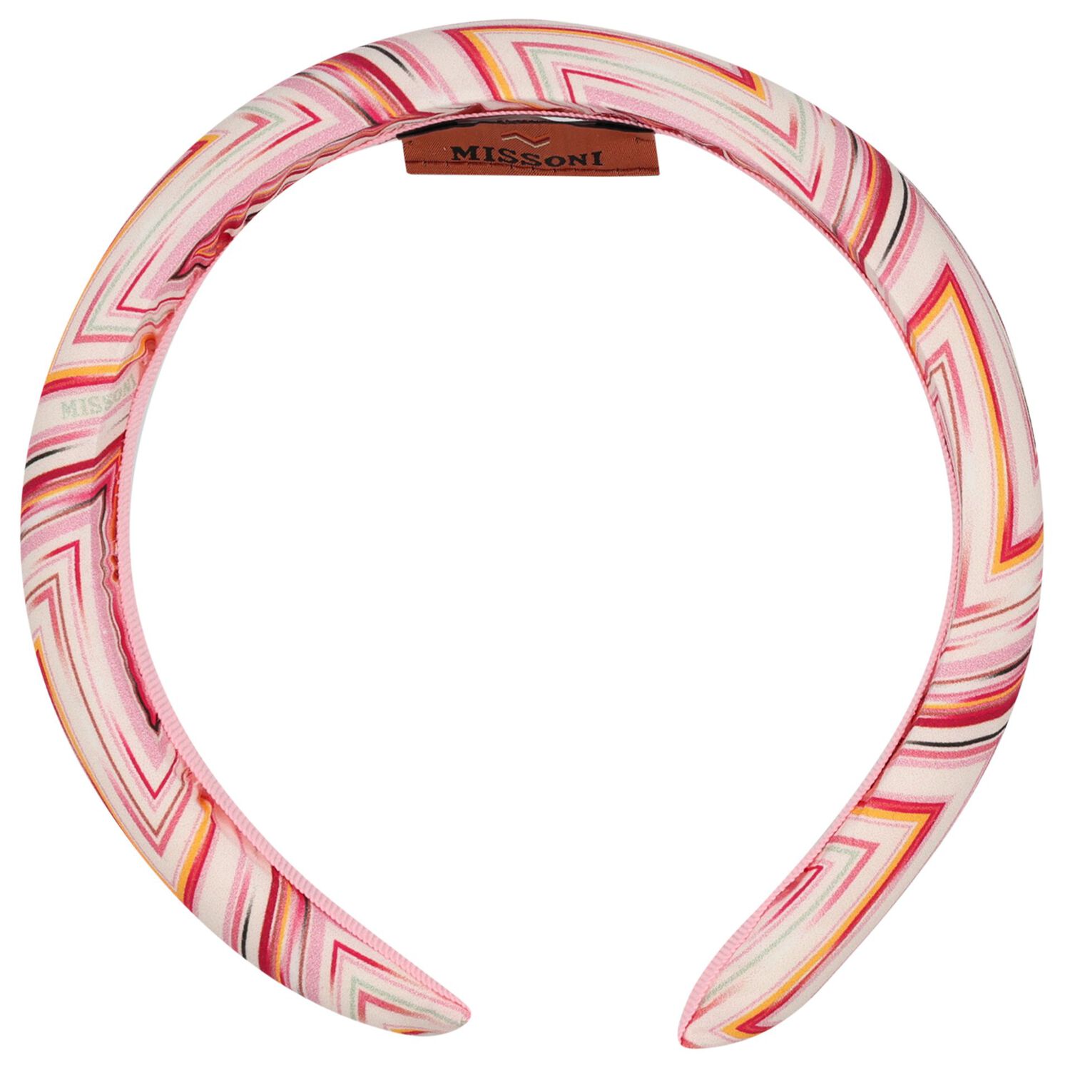 Girls White & Pink Zigzag Headband, 2, hi-res