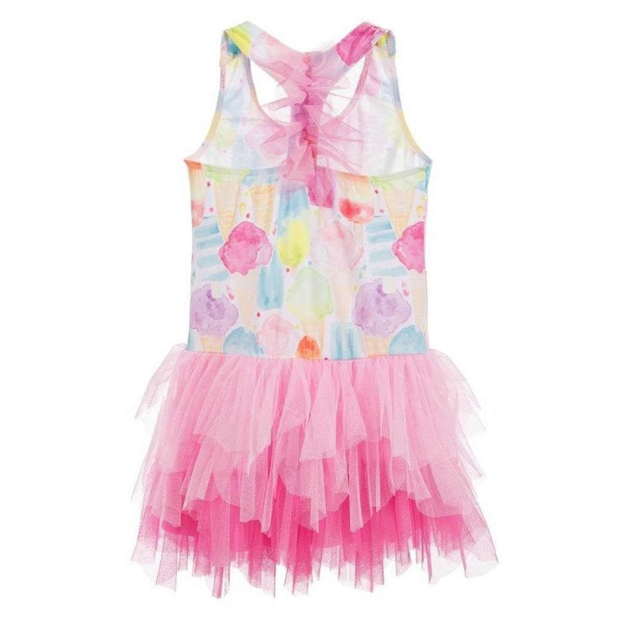 Kate Mack Biscotti Girls Pink Ice Cream Tulle Dress Junior Couture