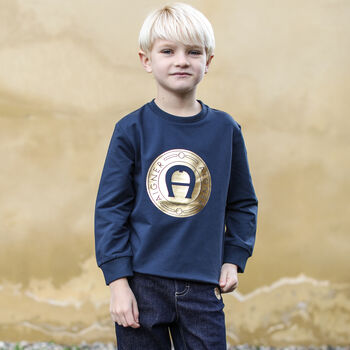 Boys Navy Logo Sweatshirt