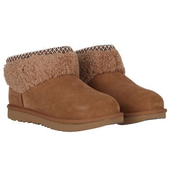 Girls Beige Classic Ultra Mini Suede Boots