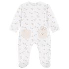 White & Beige Teddy Bear Babygrow, 1, hi-res
