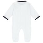 Boys White Babygrow, 3, hi-res