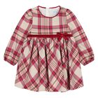 Younger Girls Pink Check Dress, 1, hi-res