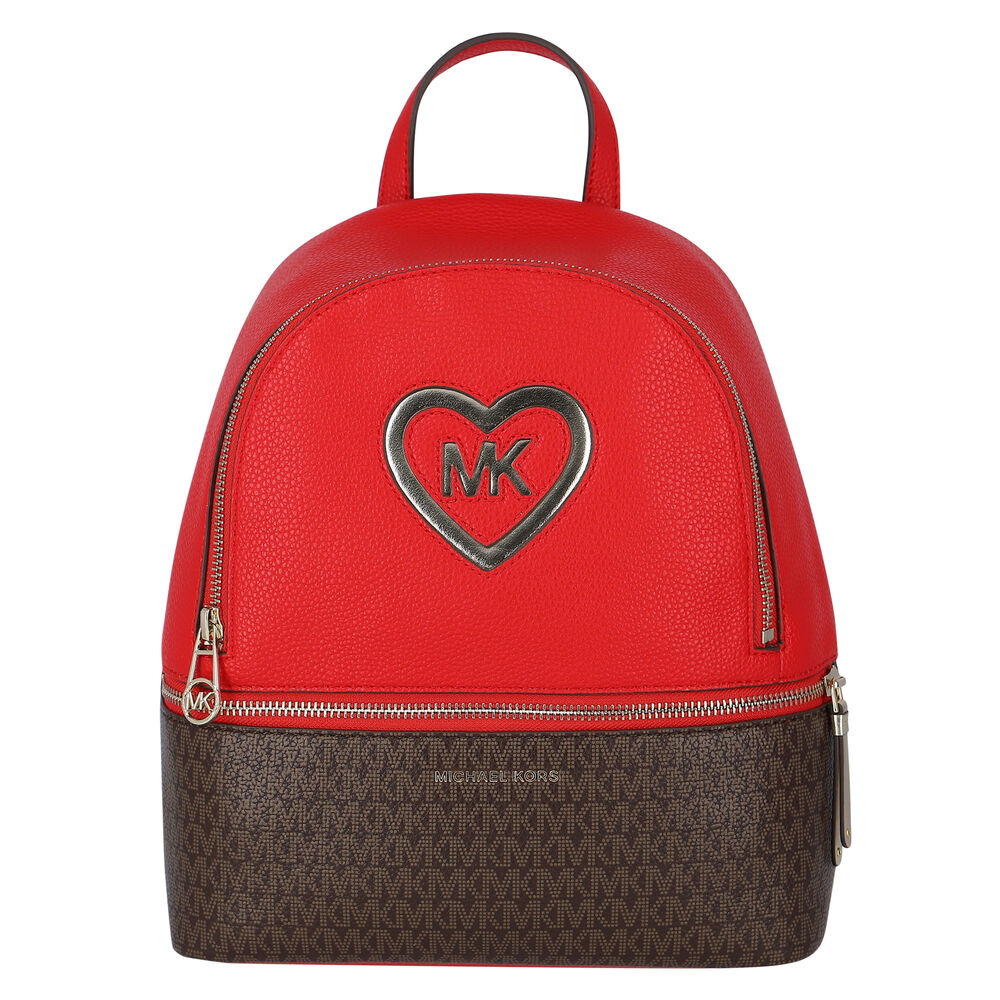 MICHAEL KORS Girls Red Logo Backpack | Junior Couture USA