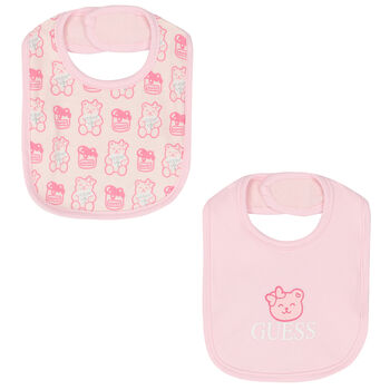 Baby Girls Pink Teddy Bear Bib ( 2-Pack )