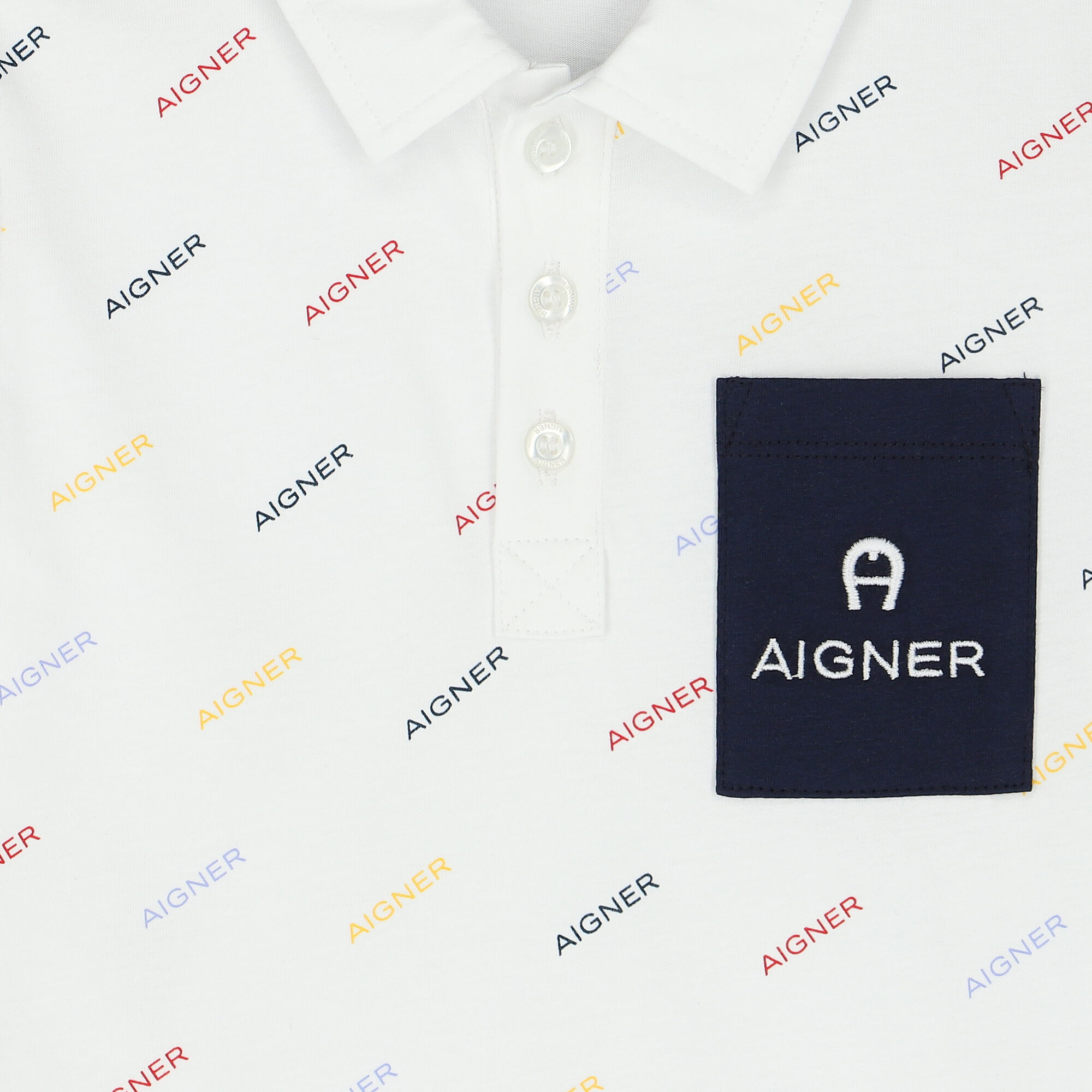 Aigner Boys White Logo Polo Shirt Junior Couture USA