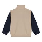 Boys Beige & Navy Blue Tracksuit Set ( 3 Piece ), 2, hi-res