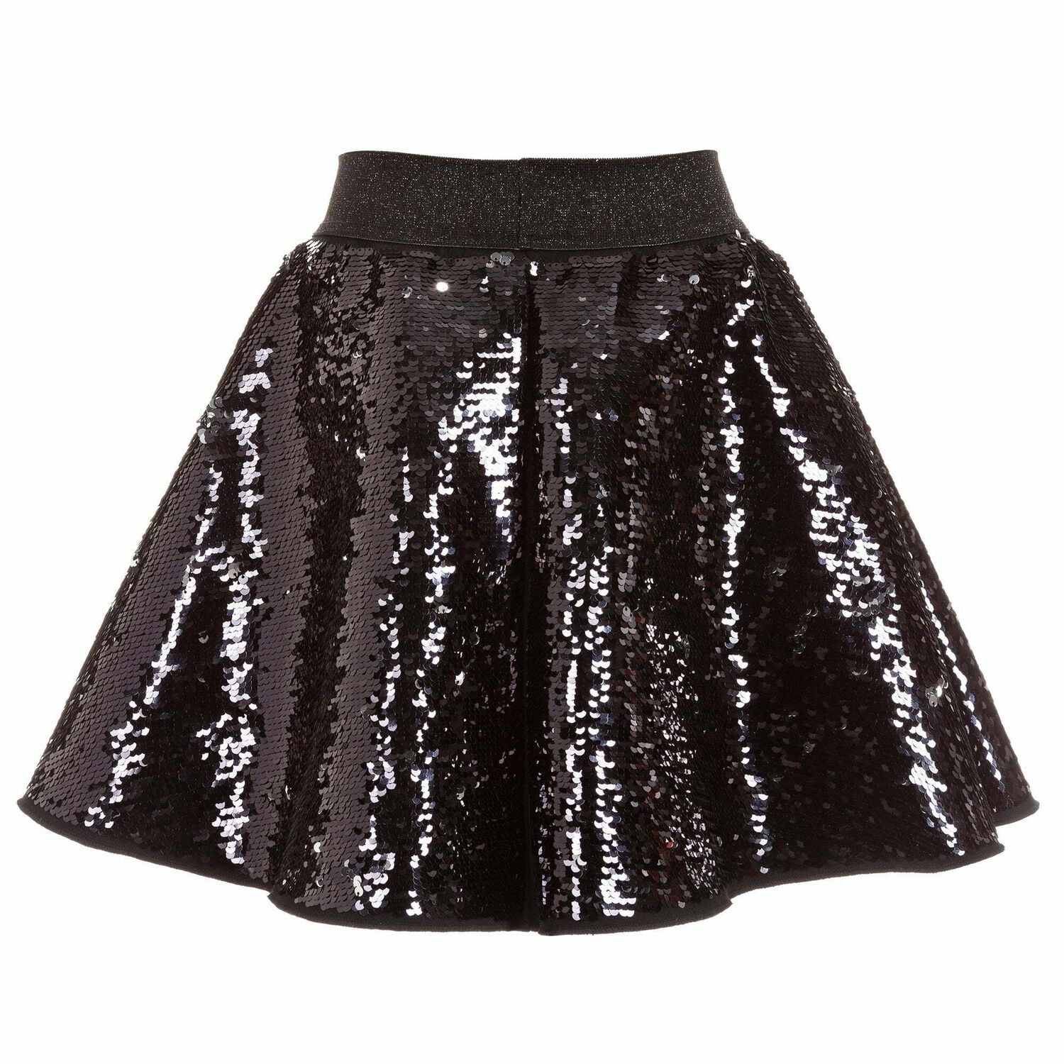 Girls Black & Silver Sequin Skirt, 1, hi-res image number null