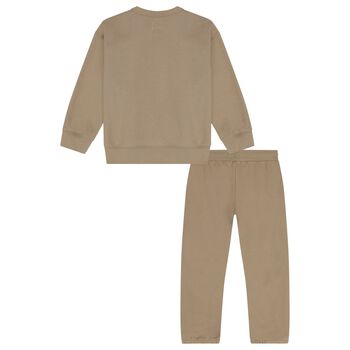 Boys Beige Logo Tracksuit 