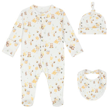 White & Yellow Honey Babygrow Set