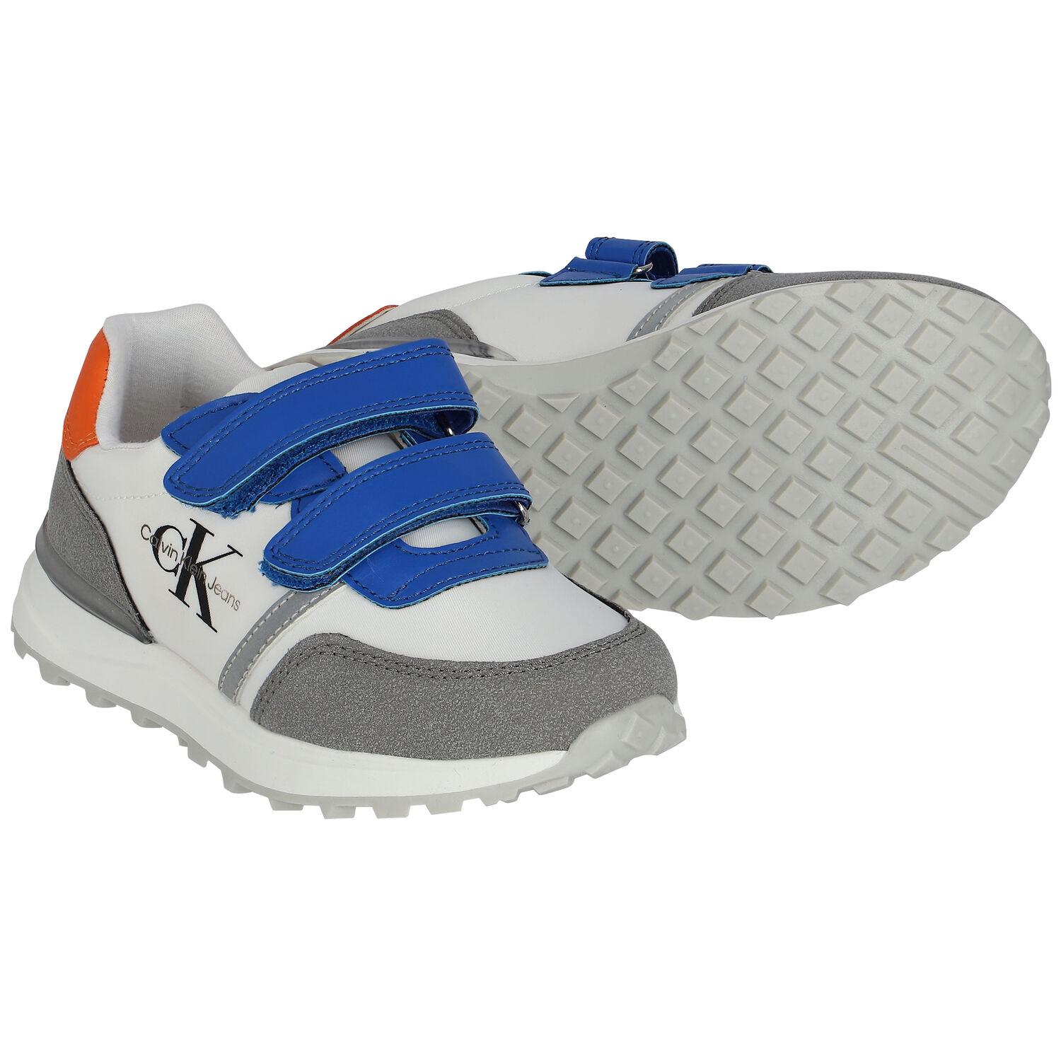 حذاء رياضي بالشعار باللون الأبيض, 1, hi-res