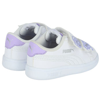 Younger Girls White Smash Trainers