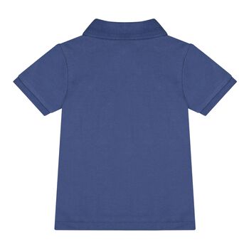 Baby Boys Navy Blue Fishing Polo Bear Polo Shirt