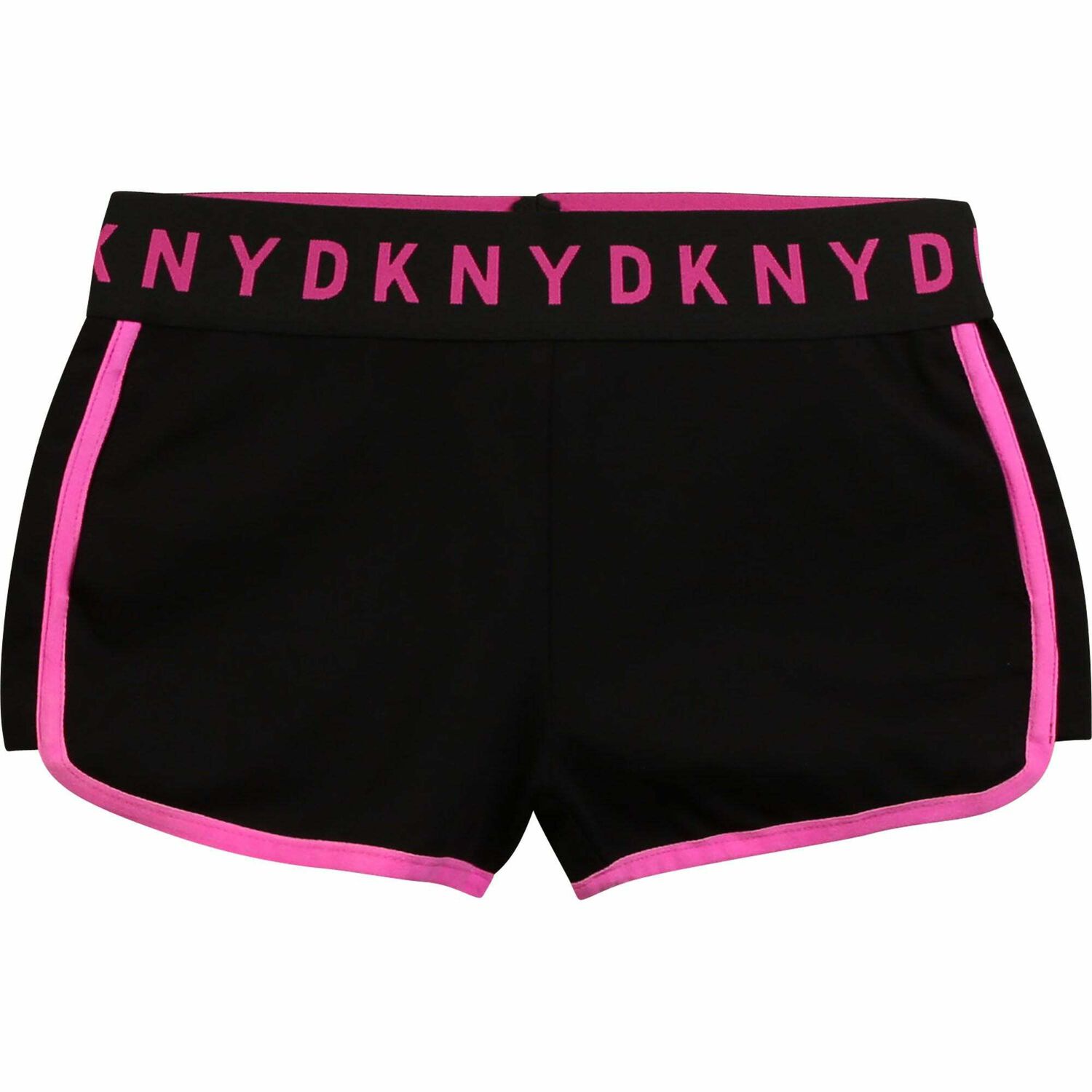 Girls Black & Pink Logo Shorts, 1, hi-res