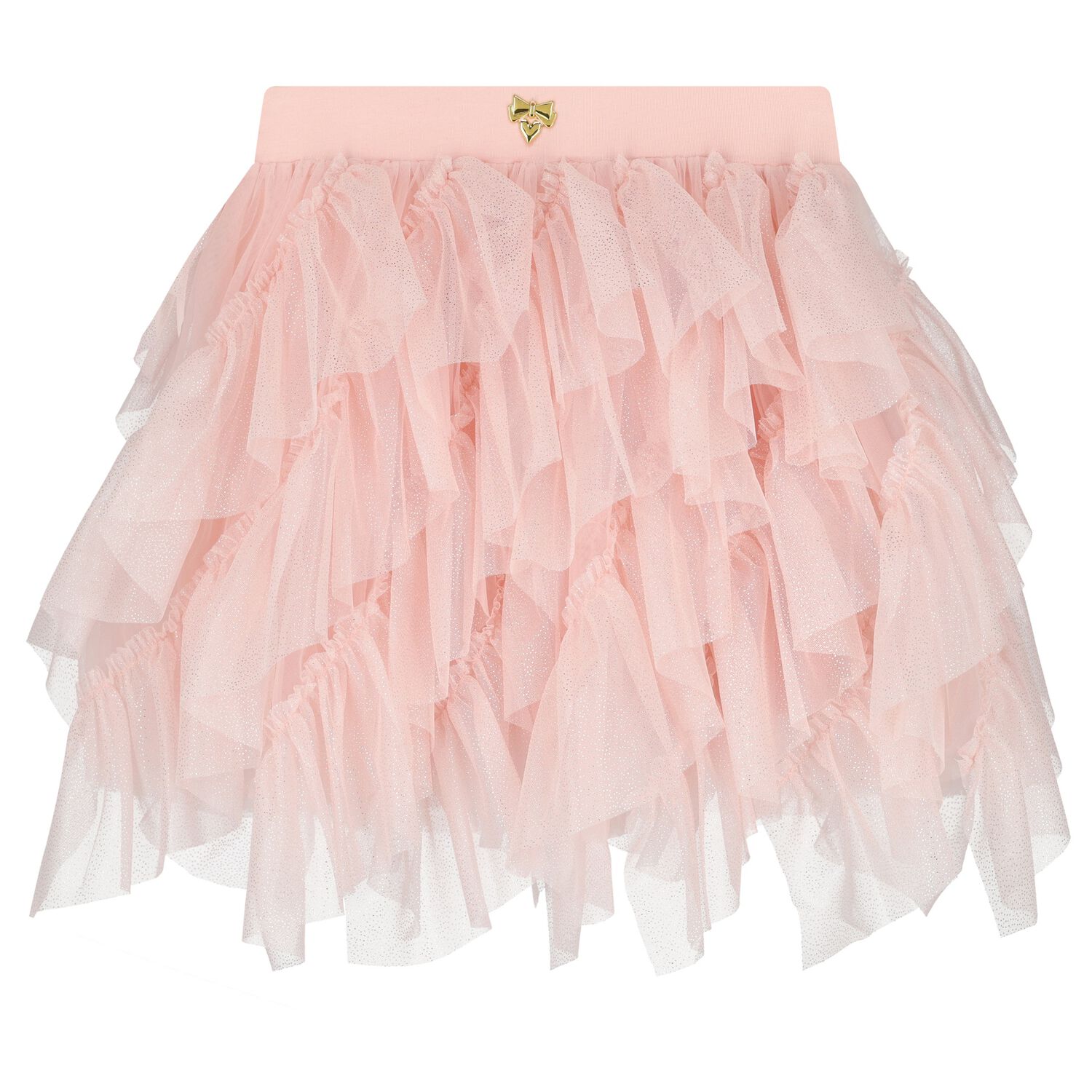 Girls Pink Glitter Ruffle Tulle Skirt, 2, hi-res