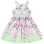 Girls Purple & Green Floral Dress, 1, hi-res