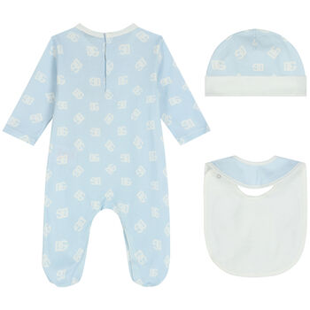 Baby Boys Blue Logo Babygrow Set