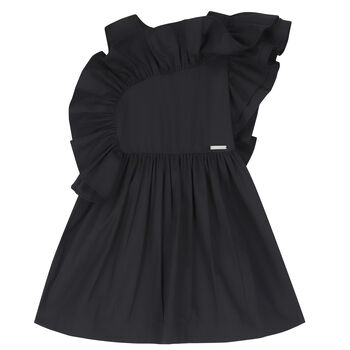 Girls Black Ruffle Dress