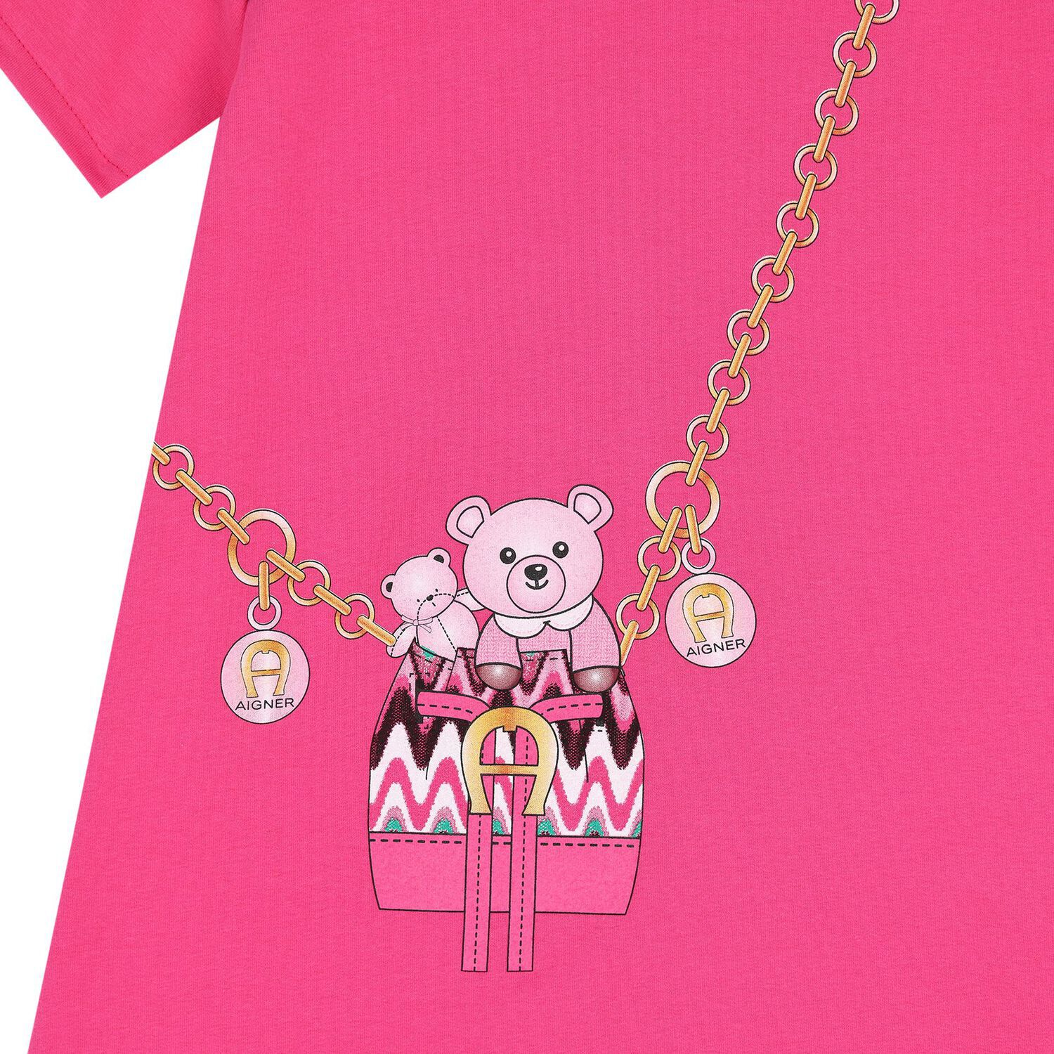 Girls Pink Logo Dress, 2, hi-res image number null