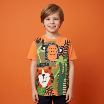 Boys Orange & Green T-Shirt