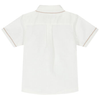 Younger Boys White Logo Shirt