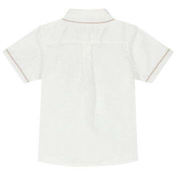 قميص بالشعار باللون الأبيض للأولاد
