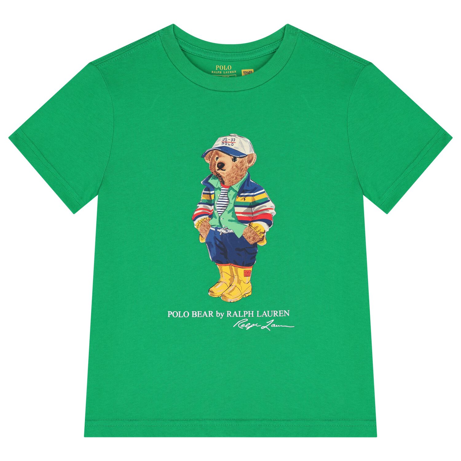 Boys Green Logo Polo Bear T-Shirt, 1, hi-res