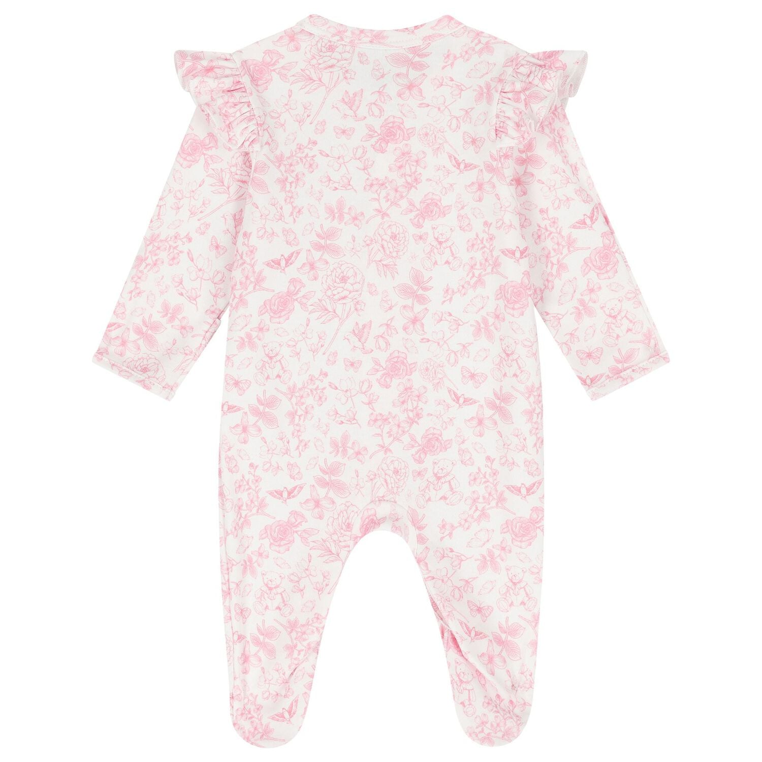 Baby Girls White & Pink Floral Babygrow Gift Set, 1, hi-res