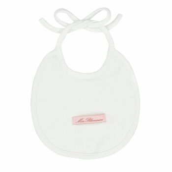 Baby Girls White Logo Bib