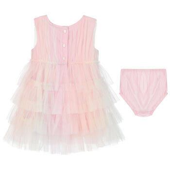 Baby Girls Pink Butterfly Tulle Dress Set