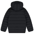 Boys Black Logo Puffer Jacket, 1, hi-res