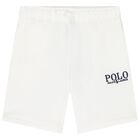 Boys White Jersey Shorts, 1, hi-res