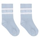 طقم أحذية ما قبل المشي من الجلد باللون العاجي والأزرق, 1, hi-res