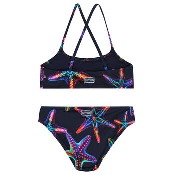 Girls Navy Blue Starfish Bikini