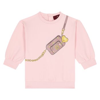 Younger Girls Pink Crossbody Bag Sweatshirt