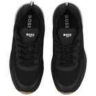 Boys Mini Me Black Logo Trainers, 1, hi-res