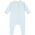Baby Boys Blue Rabbit & Logo Babygrow, 2, hi-res