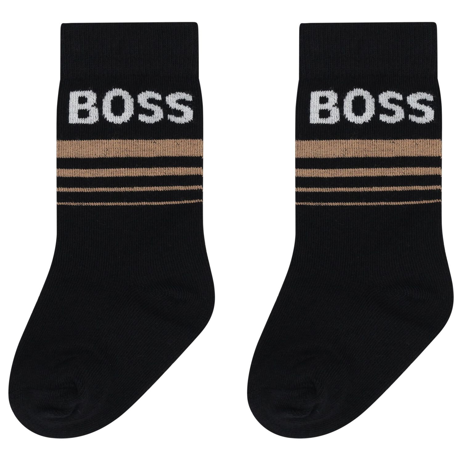 Younger Boys White, Beige & Black Socks ( 3-Pack ), 1, hi-res