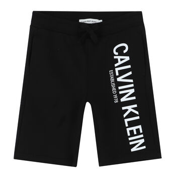 Boys Black Logo Shorts