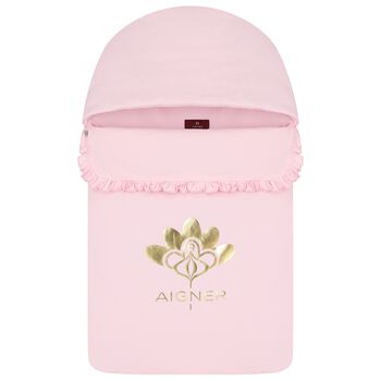 Baby Girls Pink & Gold Flower Logo Nest