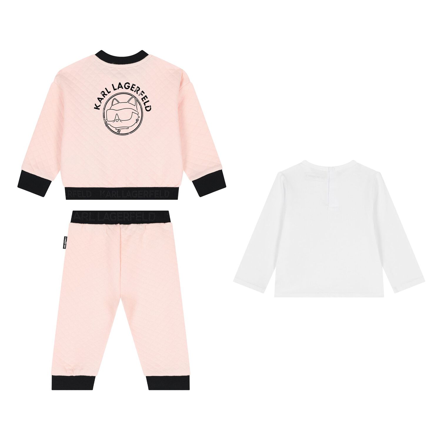 Younger Girls Pink Choupette Tracksuit Set, 1, hi-res