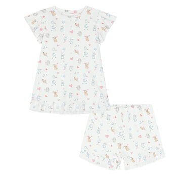 Girls White Bunny Pyjama