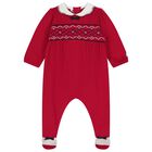 Baby Girls Red Bow Babygrow, 1, hi-res