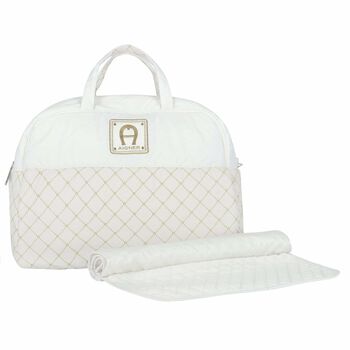 Ivory & Gold Logo Changing Bag