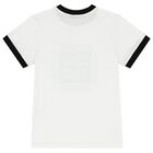 Boys White & Black Logo T-Shirt, 1, hi-res