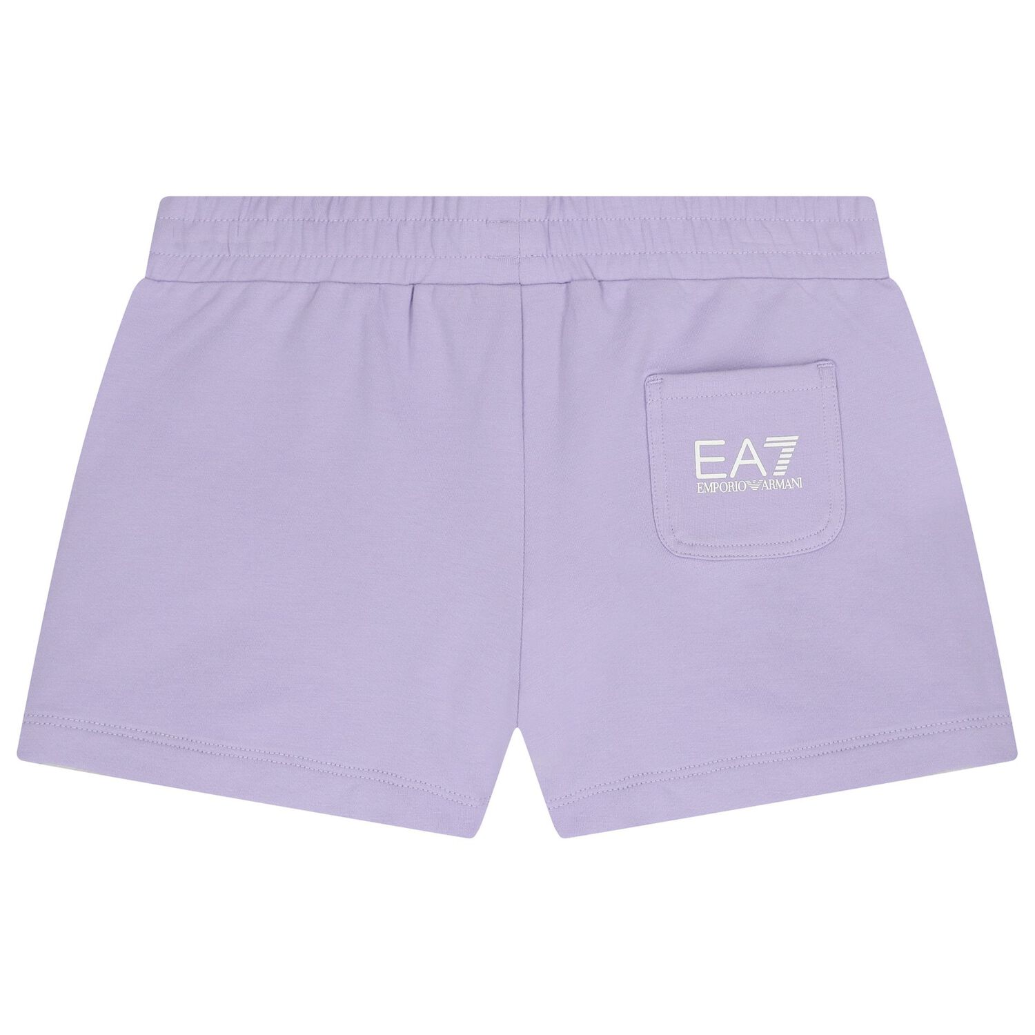 Girls White & Purple Logo Shorts Set, 2, hi-res