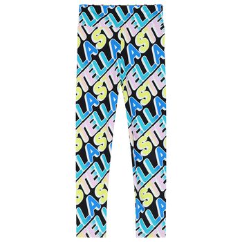 Girls Black Logo Leggings