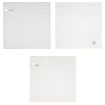 Baby Boys Ivory & Grey Muslin Swaddles ( 3-Pack )